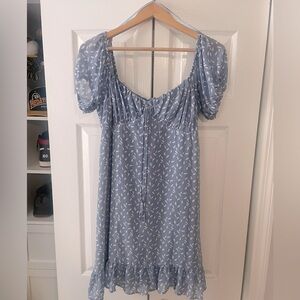 She & sky boutique mini dress blue and white size large